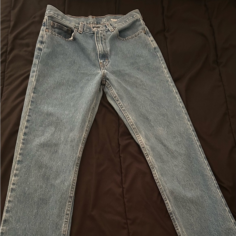 George Men's Straight Blue Jeans
